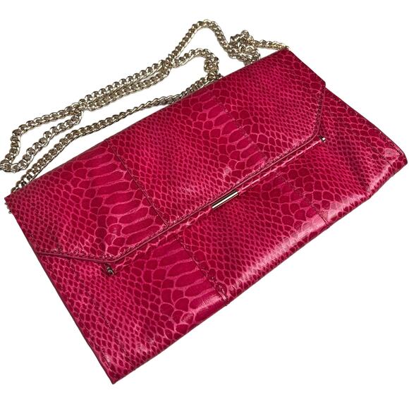 Mango MNG Pink Snakeskin Chain Crossbody Bag - Picture 2 of 6